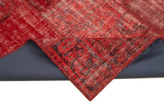 Kirk Yama Red Patchwork Cotton Wool Handmade Area Rug 5'10'' x 8'2''