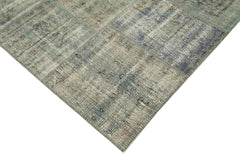 Handmade Area Rug – Kirk Yama Grey Patchwork Cotton Wool 5'9" x 8'1" Carpet