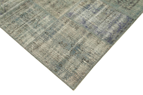Handmade Area Rug – Kirk Yama Grey Patchwork Cotton Wool 5'9" x 8'1" Carpet