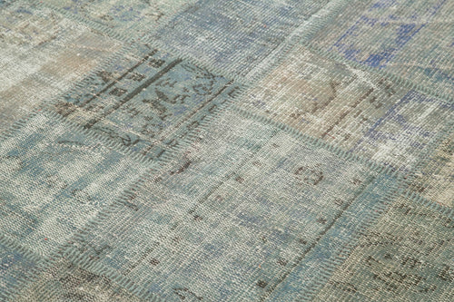 Handmade Area Rug – Kirk Yama Grey Patchwork Cotton Wool 5'9" x 8'1" Carpet