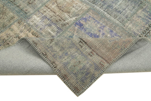 Handmade Area Rug – Kirk Yama Grey Patchwork Cotton Wool 5'9" x 8'1" Carpet