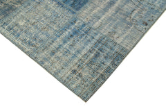 Kirk Yama Blue Patchwork Cotton Wool Handmade Area Rug 5'9'' x 8'1''