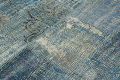 Kirk Yama Blue Patchwork Cotton Wool Handmade Area Rug 5'9'' x 8'1''