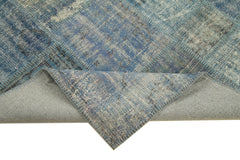 Kirk Yama Blue Patchwork Cotton Wool Handmade Area Rug 5'9'' x 8'1''
