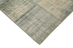 Kirk Yama Grey Patchwork Cotton Wool Handmade Area Rug 5'9'' x 8'0''