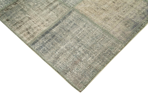Kirk Yama Grey Patchwork Cotton Wool Handmade Area Rug 5'9'' x 8'0''
