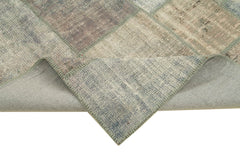 Kirk Yama Grey Patchwork Cotton Wool Handmade Area Rug 5'9'' x 8'0''