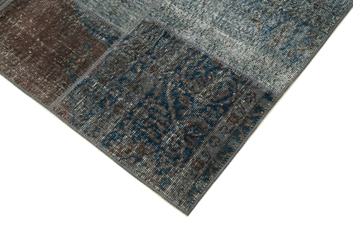Kirk Yama Grey Patchwork Cotton Wool Handmade Area Rug 5'8'' x 7'10''
