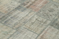 Kirk Yama Grey Patchwork Cotton Wool Handmade Area Rug 5'9'' x 8'0''