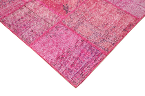 Kirk Yama Pink Patchwork Cotton Wool Handmade Area Rug 5'9'' x 7'11''