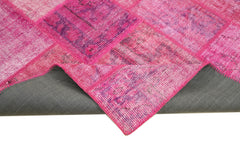 Kirk Yama Pink Patchwork Cotton Wool Handmade Area Rug 5'9'' x 7'11''