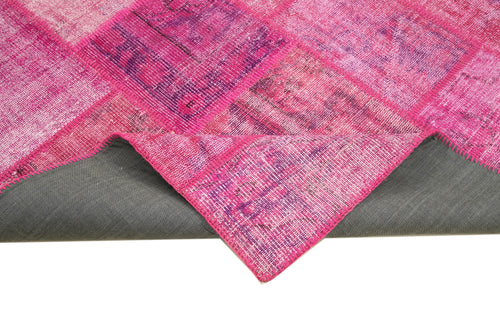 Kirk Yama Pink Patchwork Cotton Wool Handmade Area Rug 5'9'' x 7'11''