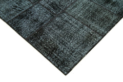Kirk Yama Black Patchwork Cotton Wool Handmade Area Rug 5'8'' x 7'11''