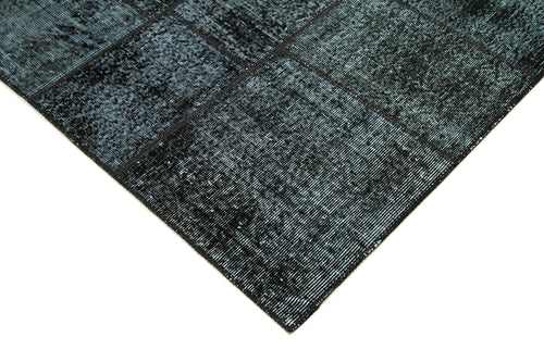 Kirk Yama Black Patchwork Cotton Wool Handmade Area Rug 5'8'' x 7'11''