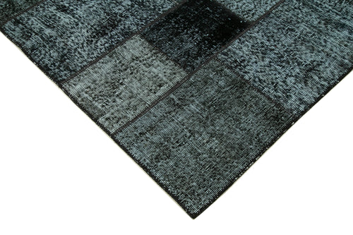 Kirk Yama Black Patchwork Cotton Wool Handmade Area Rug 5'9'' x 7'11''