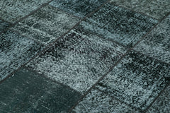 Kirk Yama Black Patchwork Cotton Wool Handmade Area Rug 5'9'' x 7'11''