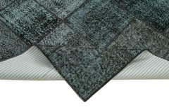 Kirk Yama Black Patchwork Cotton Wool Handmade Area Rug 5'9'' x 7'11''