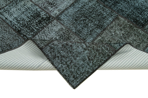 Kirk Yama Black Patchwork Cotton Wool Handmade Area Rug 5'9'' x 7'11''