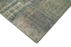Handmade Area Rug - Kirk Yama Grey Patchwork Cotton Wool Carpet 5'9" x 8'0"