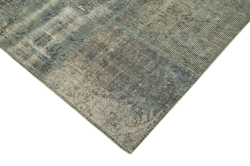 Handmade Area Rug - Kirk Yama Grey Patchwork Cotton Wool Carpet 5'9" x 8'0"