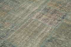 Handmade Area Rug - Kirk Yama Grey Patchwork Cotton Wool Carpet 5'9" x 8'0"