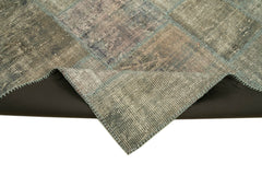 Handmade Area Rug - Kirk Yama Grey Patchwork Cotton Wool Carpet 5'9" x 8'0"