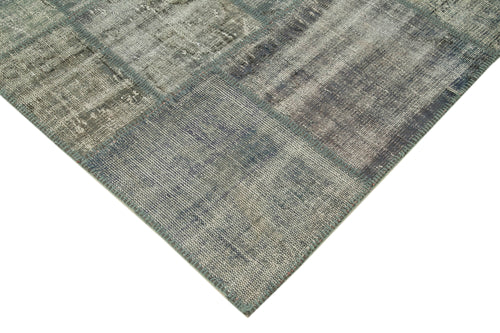 Kirk Yama Grey Patchwork Cotton Wool Handmade Area Rug 5'10'' x 8'1''