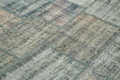 Kirk Yama Grey Patchwork Cotton Wool Handmade Area Rug 5'10'' x 8'1''