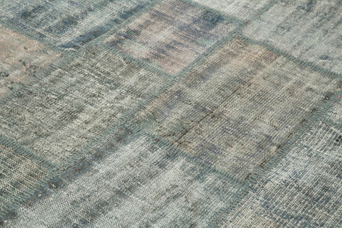 Kirk Yama Grey Patchwork Cotton Wool Handmade Area Rug 5'10'' x 8'1''