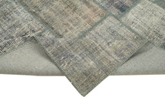 Kirk Yama Grey Patchwork Cotton Wool Handmade Area Rug 5'10'' x 8'1''