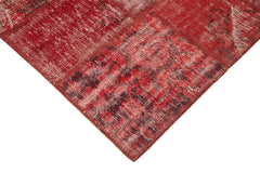 Kirk Yama Red Patchwork Cotton Wool Handmade Area Rug 5'11'' x 8'0''