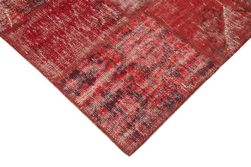 Kirk Yama Red Patchwork Cotton Wool Handmade Area Rug 5'11'' x 8'0''