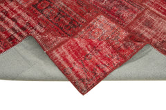 Kirk Yama Red Patchwork Cotton Wool Handmade Area Rug 5'11'' x 8'0''