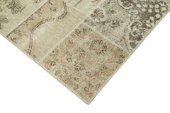 Kirk Yama Beige Patchwork Cotton Wool Handmade Area Rug 5'8'' x 8'0''