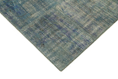 Kirk Yama Blue Patchwork Cotton Wool Handmade Area Rug 5'9'' x 8'0''