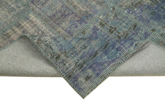 Kirk Yama Blue Patchwork Cotton Wool Handmade Area Rug 5'9'' x 8'0''