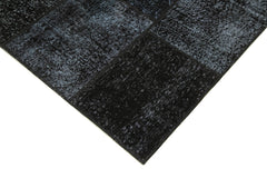 Kirk Yama Black Patchwork Cotton Wool Handmade Area Rug 5'5'' x 8'0''