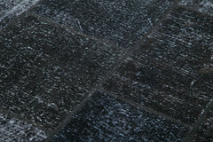 Kirk Yama Black Patchwork Cotton Wool Handmade Area Rug 5'5'' x 8'0''