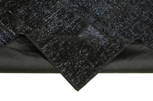 Kirk Yama Black Patchwork Cotton Wool Handmade Area Rug 5'5'' x 8'0''