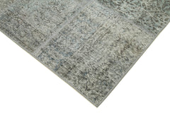Kirk Yama Grey Patchwork Cotton Wool Handmade Area Rug 5'7'' x 7'10''