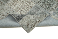 Kirk Yama Grey Patchwork Cotton Wool Handmade Area Rug 5'7'' x 7'10''