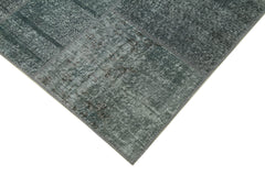 Kirk Yama Grey Patchwork Cotton Wool Handmade Area Rug 5'7'' x 7'11''