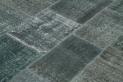 Kirk Yama Grey Patchwork Cotton Wool Handmade Area Rug 5'7'' x 7'11''