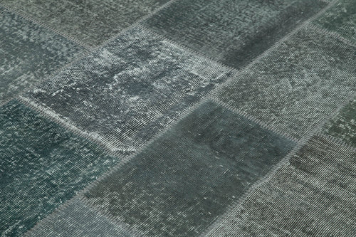 Kirk Yama Grey Patchwork Cotton Wool Handmade Area Rug 5'7'' x 7'11''