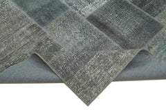 Kirk Yama Grey Patchwork Cotton Wool Handmade Area Rug 5'7'' x 7'11''