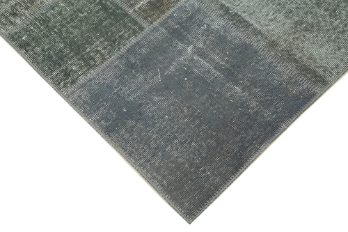 Kirk Yama Grey Patchwork Cotton Wool Handmade Area Rug 5'7'' x 7'10''
