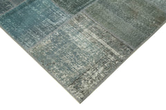 Kirk Yama Grey Patchwork Cotton Wool Handmade Area Rug 5'7'' x 7'11''