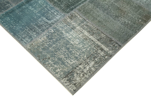 Kirk Yama Grey Patchwork Cotton Wool Handmade Area Rug 5'7'' x 7'11''
