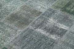 Kirk Yama Grey Patchwork Cotton Wool Handmade Area Rug 5'7'' x 7'11''