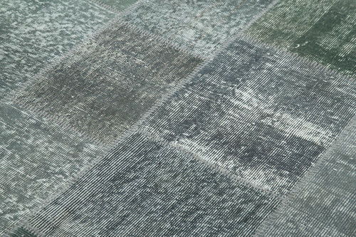 Kirk Yama Grey Patchwork Cotton Wool Handmade Area Rug 5'7'' x 7'11''